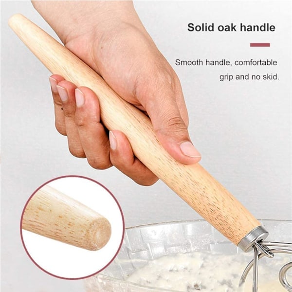 2-pack professionella degvispar, dansk visp, bröddegvisp, äggvisp, för att baka bröd, bakverk, dessert