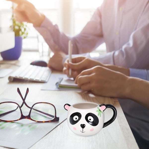 Keramisk Panda Krus 320ML Vandkop Drikkekop Vandkrus Sjovt Sødt Kaffekrus Keramisk Dyr Kaffekrus til Varme Drikke