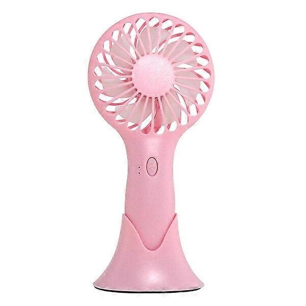 Lille bærbar ventilator, pink, tre hastigheder, batteri med stor kapacitet