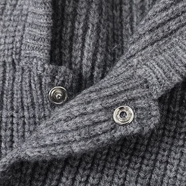 Balaclava Strikket Pullover Lue Vinter Varm Hette Skjerf Lue Hatt for Kvinner Menn (Grå)