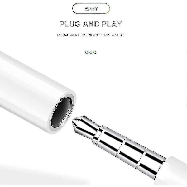 2 kpl - Apple Lightning - 3,5 mm kuulokeliitäntäadapteri, Aux-äänikuulokkeet/kuulokeliitäntä, stereokaapeli iPhone 7/7 Plus/8/8 Plus/X/XS -puhelimille