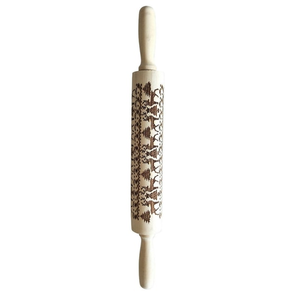 Christmas Rolling Pin Pattern Embossed Rolling Pin