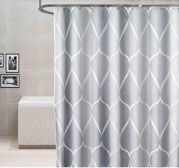 Dusjforheng 120x180 Cm Vanntett Vaskbart Muggbestandig Polyester Dusjforheng Grå