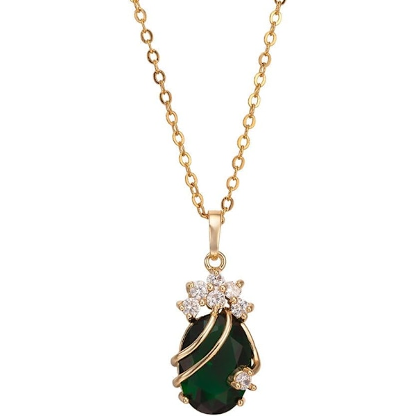 18K Gullbelagt Rhinestone Krystall Rød Krystall Anheng Halskjeder Ideer B