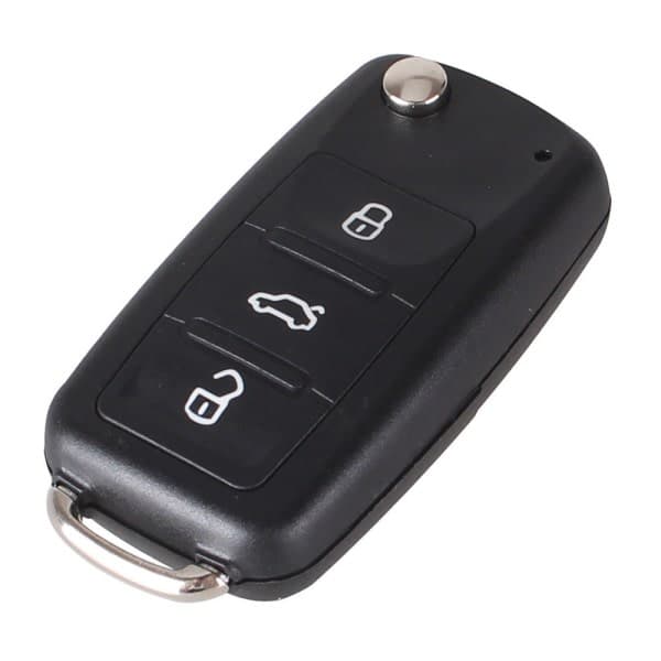 3-knaps foldenøgle cover Golf Polo til VW Volkswagen Sort one size