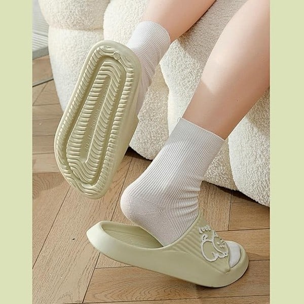 Dam Herr, Halkfria Duschtofflor för Badrum, Mjuka Flipflops med Tofflor för Inomhus Hem Trädgård, Söta Kattryckta Tjejsandaler 6.5-7