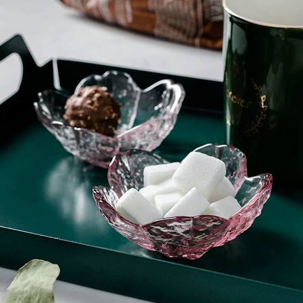 6 st rosa körsbärsblomma små glasskålar doppskålar minikristall tepåsehållare sojasås snacks skål doppskålar serveringsfat ljusstakar