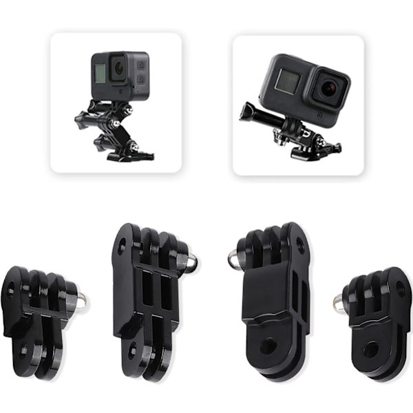 Säädettävä pidennysvarsi kameran kiinteällä liitoksella, lyhyt ja pitkä ruuvipidennysvarsi GoPro Hero 10, 9, 8, 7, 6, 5 ja muille action-kameroille