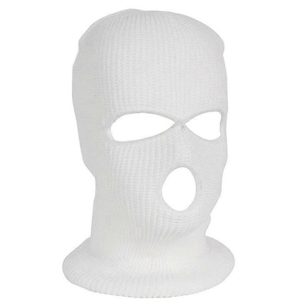Hette Balaclava Lue Hettegenser Taktisk Full Ansikts Ski Maske White