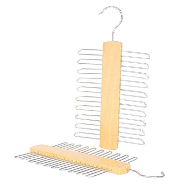 Wooden Necktie And Belt Hanger, Rotating Tie Wooden Stand Center Organizer And Storage Rack With A Non-slip Finish