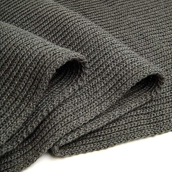 1 kpl Lämmin Syksy- ja Talvihuiv, Unisex Yksivärinen Talvi Kaula Lämmin Neulotu Huiv Grey