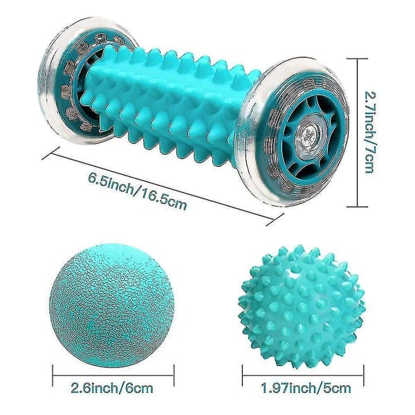 Fotmassage Roller och Spiky Massageboll Set, 3 st