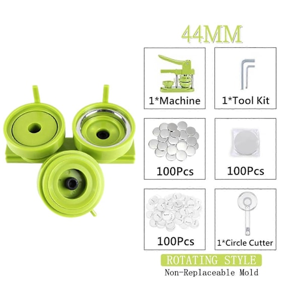 25/32/37/44 MM Knappmaskin Installationsfri Nål Badge Stanspress KiQa 44MM