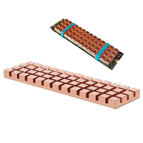 Kobber PCIE NVME til M.2 SSD Solid State 2280 Harddisk Køleplade Desktop Dedic 1.5mm