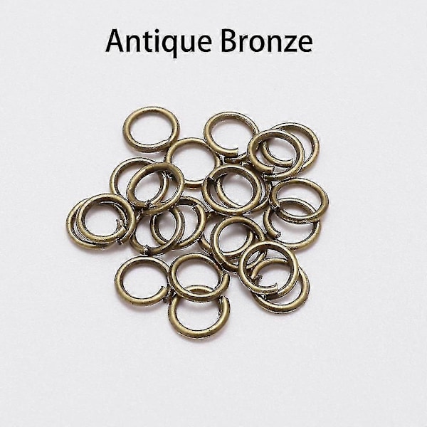 200 kpl/erä 4 5 6 8 10 mm hyppyrenkaita avorenkaita liittimiä tee-se-itse korujen löytämiseen ja valmistukseen Bronze 4mm