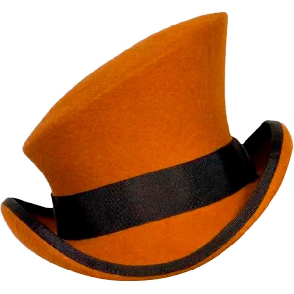 Asymmetrisk Topphatt Ullhatt Dame Herre Unisex Hatt Steam Punk Hatt Topphatt Mote Bånd Dekorativ Hatt Dekk Hode For Menn-yu Brown One Size