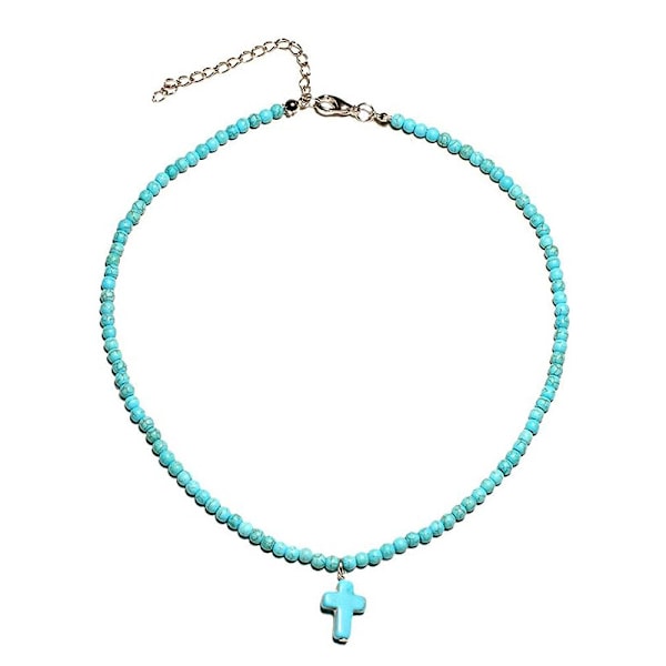 Halskjede Kristent Kors Anheng Kragebeinsperler Choker for Kvinner
