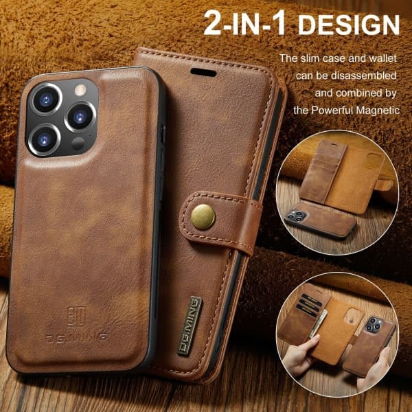 iPhone 12 / 12 Pro - DG.MING Etui/Magnetisk Beskyttelse - Brun Brun