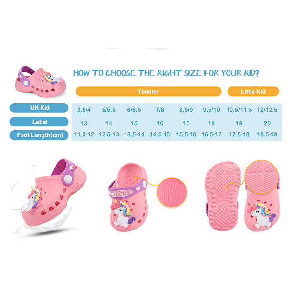 Barnehage-sko for gutter og jenter - Hage-klogger, sklisikre sandaler til strand/basseng, sommersandaler for barn Green 3.5/4 UK child