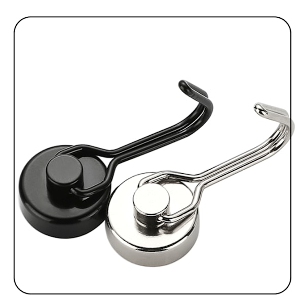 Magneettiset Koukut 5 kpl, Tehokkaat Magneetti Koukut 30 kg Neodyymi Koukkumagneetti Jääkaapille silver