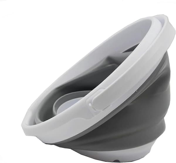 Sammenklappelig spand (Hvid/Grå, 10L - Rund)