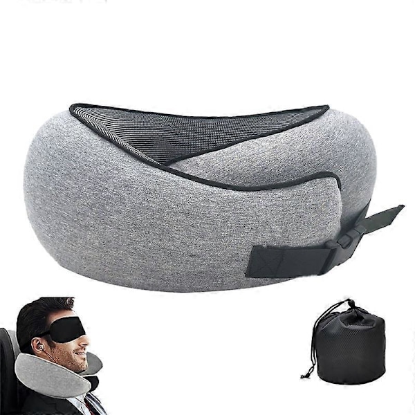 Reisepute for nakken, sammenleggbar U-formet pute, minnefoam reisepute Style 4