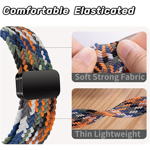 Kompatibel med Apple Watch-rem, elastiskt magnetiskt nylonrem för iWatch Series, män och kvinnor Navy Blue 42/44/45/49mm