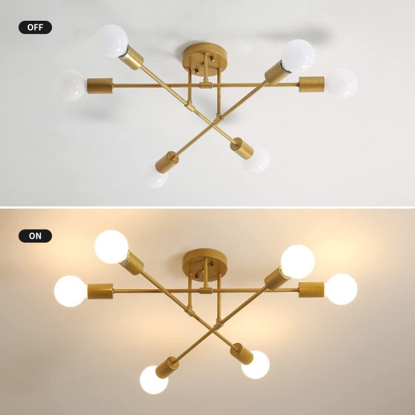 Moderni 5-haarainen LED-kattovalaisin E27-kattokruunu 70 cm olohuone kaikki valkoinen