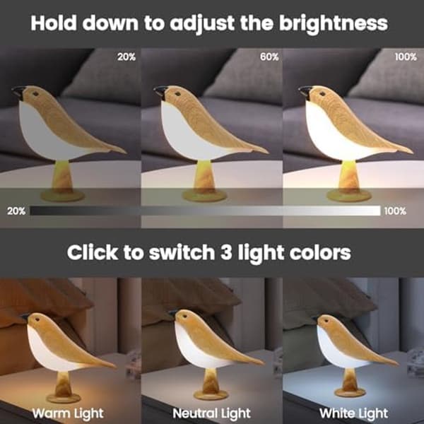 Bedside Lamp - Wireless Touch Screen Table Lamp with Timer - Dimmable 3 Colors 3000K - 6000K