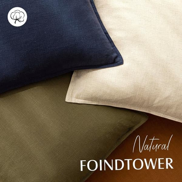 2-pack Linnekuddfodral 45x45cm/40x40cm, Bohemisk Stil för Soffa & Sovrum_TF_TF Beige 40x40cm