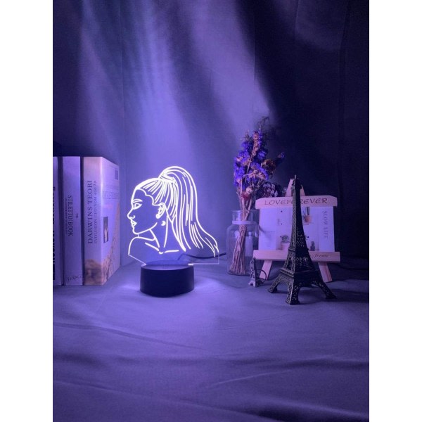 Sångerska Ariana Grande 3D Night Light Present för fans Sovrum De