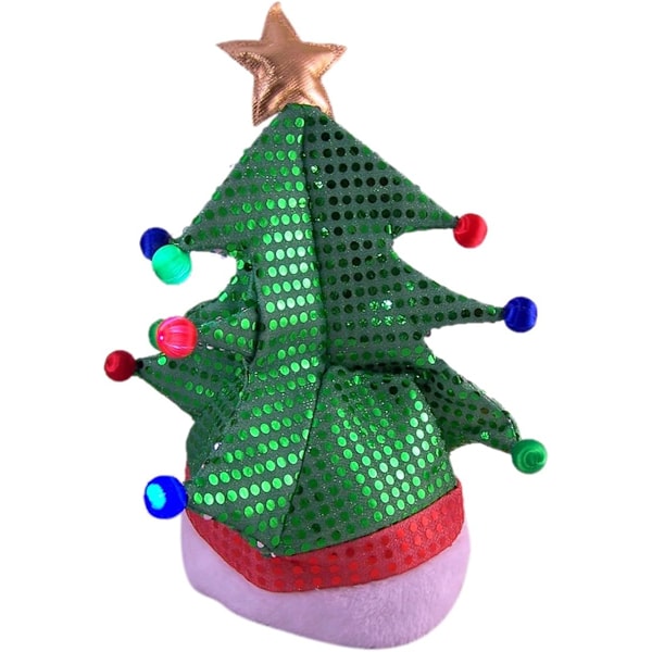 Morsom julehatte med LED-lys, for barn og voksne