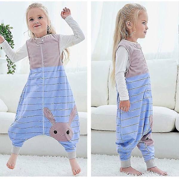 Sovpåse för barn med ben Mjuk pyjamasflickor Pojkar Sovpåse blå blue S(1 to 3 Jahre)
