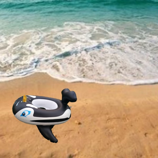 CDQ Baby uppblåsbar simring med handtag, sommarfest valas