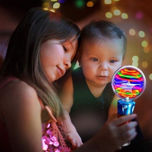 Light Up Wand Glödande magic boll för barn leksaksstav Roterande glitter glödleksaker Roliga presenter eller födelsedagsfester CDQ