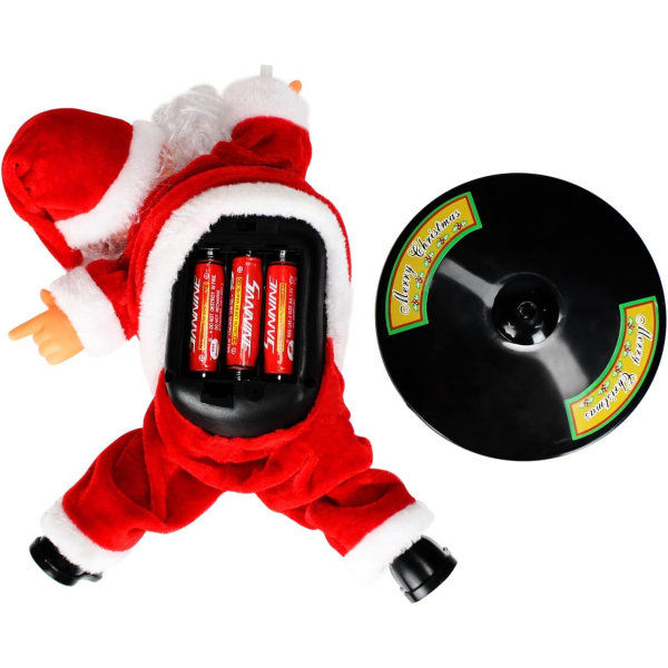Sjungande dansande jultomte upp och ner, snurrande elektrisk jultomte, jul, animerad musikalisk gosedjursplysch, interaktiv leksak