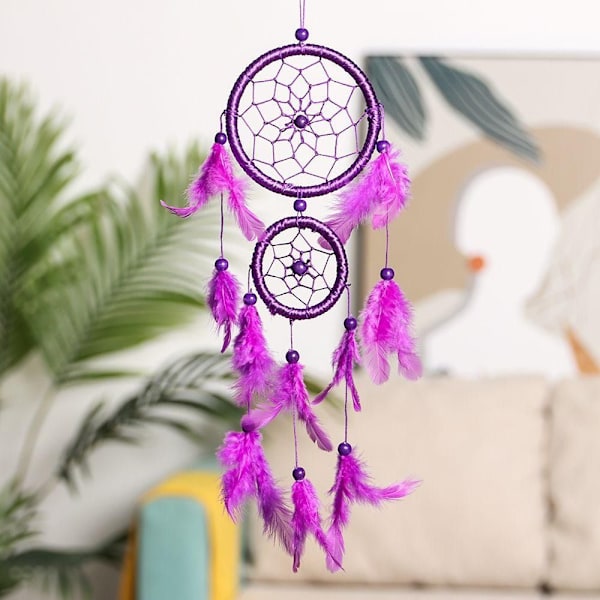 Dream Catcher Feather Weaving RED red