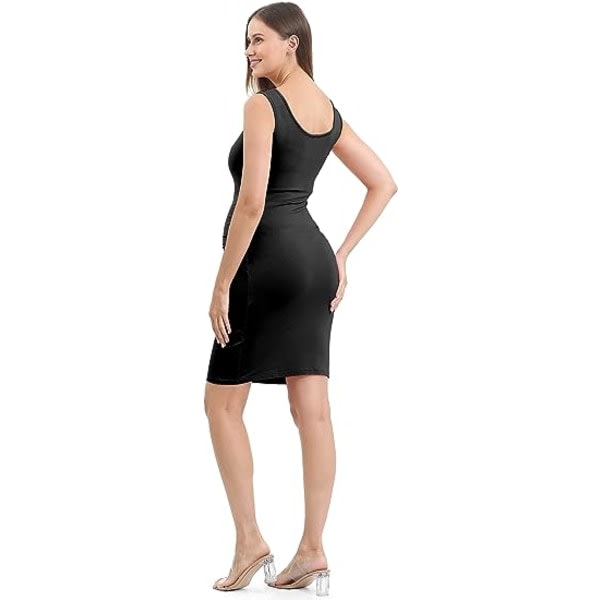 1 del för kvinnor ärmlösa sommarkläder Mammakläder Casual bodysuit (svart, L) CDQ