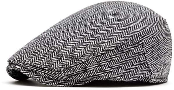 Herre Flat Cap, Polyester Med Bomullsfôr, Pustende Klassisk Stil, Sommer Utendørsbruk, Lys Grå, Størrelse L (56-58 cm)