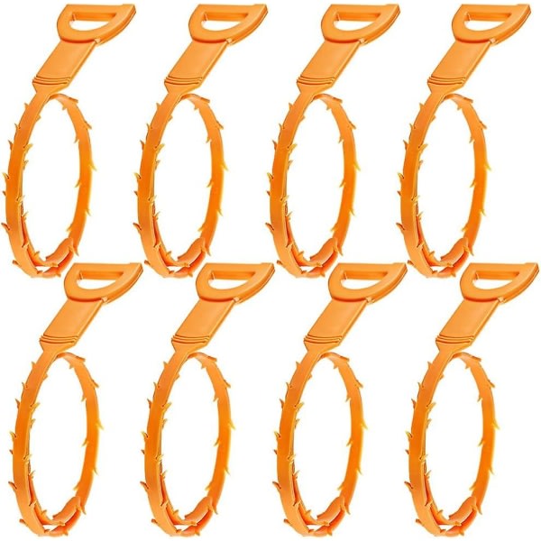Iller Unclog, set med 8 avloppsrengöringsmedel för rengöring av hår - Orange