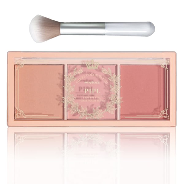 CDQ Blusher poskipuna, 3-in-1 väri matta kasvopuna meikkipuuteri