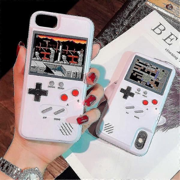 Høykvalitets Gameboy-deksel for iPhone 13 12 11 Pro Max Plus - Retro Spillkonsoll Deksel Hvit For iphone 13_tfrf