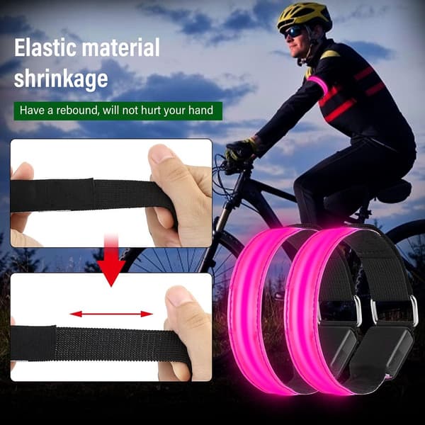 USB, rechargeable LED, armband, 2, pack reflective safety armband - For running