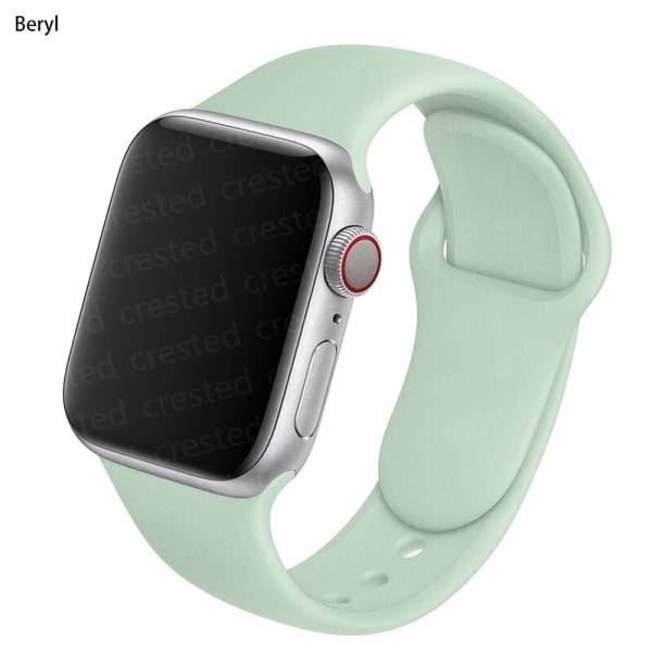 Silikonarmband för Apple Watch Band 44mm 40mm 38mm 42Mm Correa Iwatch Serie Se 6 5 4 3 Armband Apple Watch Series 7 45mm 41mm Beryl 42 44 45 mm S-M Beryl