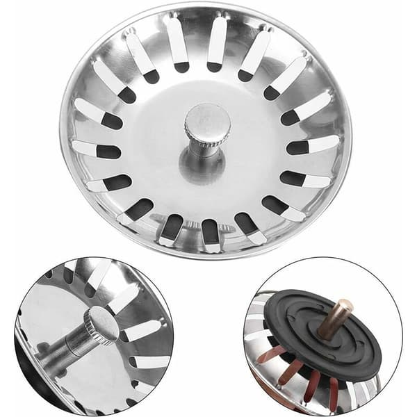 Kitchen Sink Strainer, 8cm Stainless Steel Drain Strainer Stopper, Drain Protector, Sink Strainer for Kitchen and Bathroom