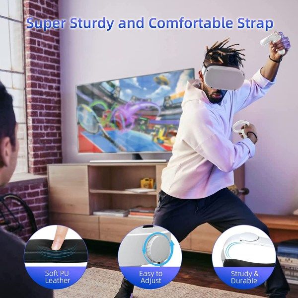 Huvudrem kompatibel med Meta Quest 3, Headstrap kompatibel för Quest 3 tillbehör Justerbar lättvikts VR-headsetrembyte