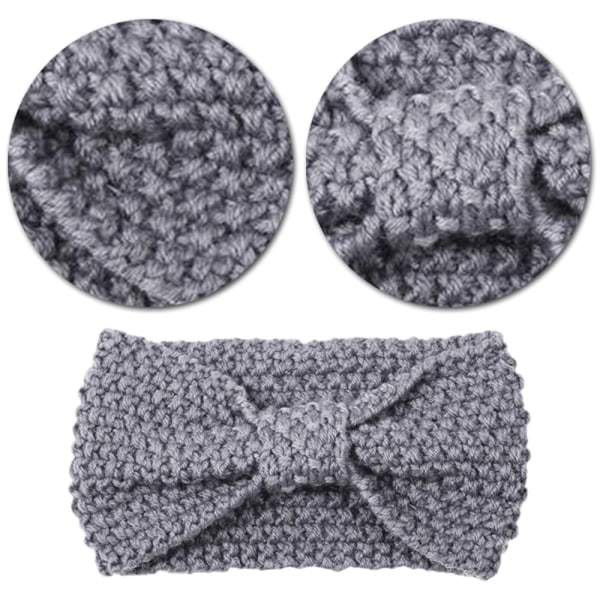 2 stk Vintervarme strikkede pannebånd strikkede turban tykke kabelhodebånd for kvinner jenter damer