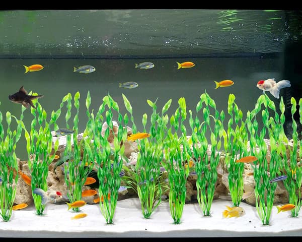 10 kappaletta akvaariokasveja - keinotekoinen merilevä - 30 cm - vihreä