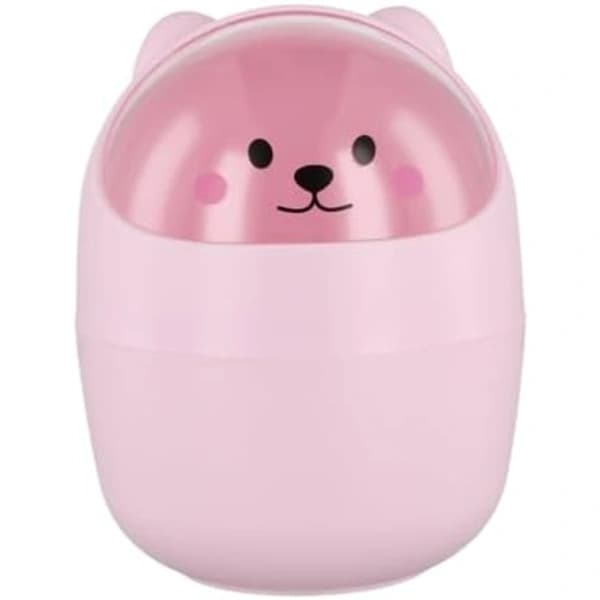 16x12.5cm Desktop Container, Small Desktop Trash Can with Lid, Mini Removable Cute Pen Holder, Cute Trash Can, Pla