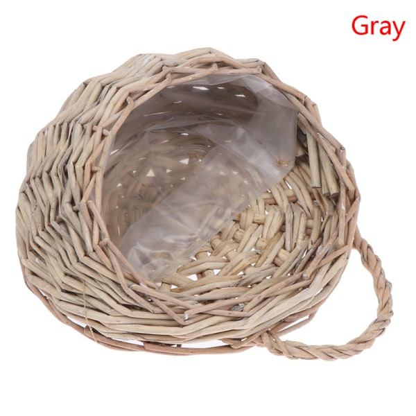 Flower er Wall Hanging Wicker Rattam Basket Garden Vineuka s H Grå one size